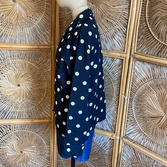 Reformation Lucy Polka Dot Pajama Top Button Down Medium Tencel Black White - Picture 6 of 15